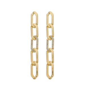 Brinco Caterina elos groumet banhado em ouro 18k - Imagem 1