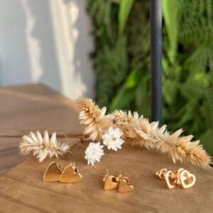 Brinco Trio Corações Banhado em Ouro 18k - Imagem 2