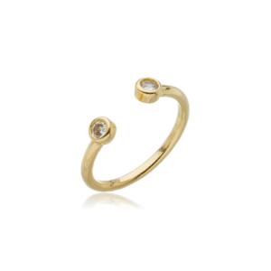 Anel Zircônia Cristal Banhado em Ouro 18k - Imagem 1