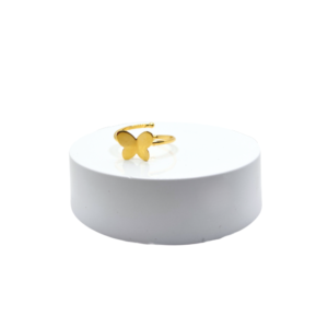 Anel Ajustável Borboleta Banhado em Ouro 18k - Imagem 1