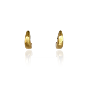 Brinco ear hook vírgula banhado em ouro 18k - Imagem 1