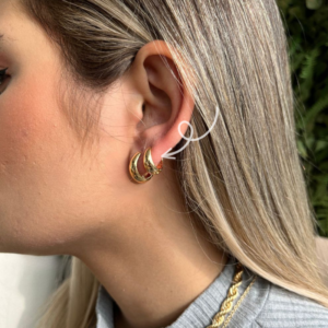 Brinco Argola Click 10mm Banhado em Ouro 18k - Imagem 2