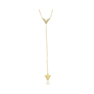 Colar gravatinha triângulo banhado em ouro 18k - Image 1