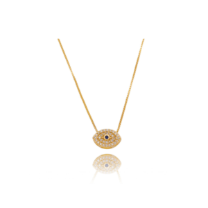Colar olho grego banhado em ouro 18k - Imagem 1