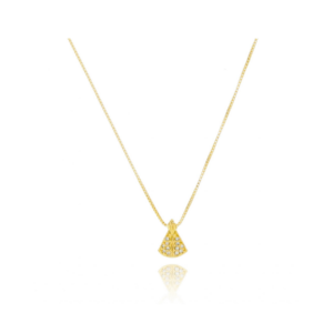 Colar Nossa Senhora cravejado banhado em ouro 18k - Imagem 1