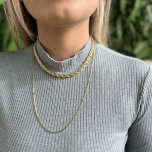 Colar cordão baiano 6mm banhado em ouro 18k - Imagem 2