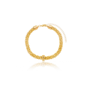 Pulseira pipoca com olho grego banhado em ouro 18k - Imagem 1