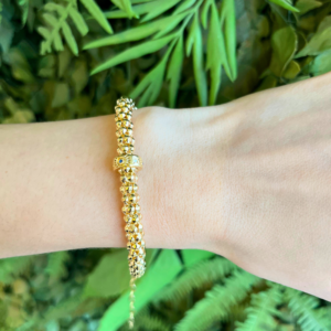 Pulseira pipoca com olho grego banhado em ouro 18k - Imagem 2