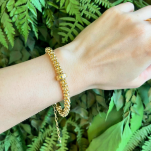 Pulseira pipoca com olho grego banhado em ouro 18k - Imagem 3
