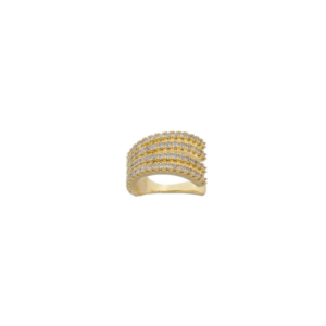 Piercing fake cravejado banhado em ouro 18k - Imagem 1