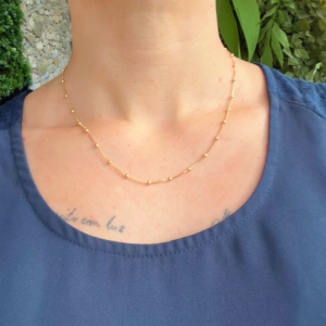 Colar com bolinhas banhado em ouro 18k - Imagem 2