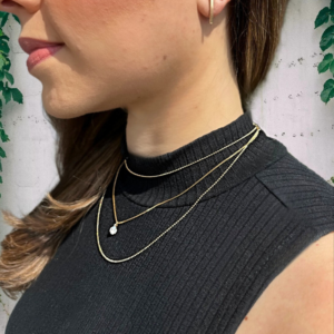 Colar triplo ponto de luz banhado em ouro 18k - Imagem 3