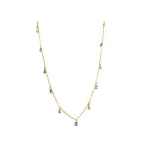 Colar gotas e zircônias banhado em ouro 18k - Imagem 1