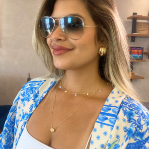 Colar gotas e zircônias banhado em ouro 18k - Imagem 2