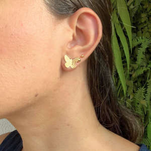 Brinco Borboleta G Banhado em Ouro 18k - Imagem 2