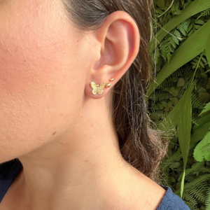 Brinco Borboleta M Banhado em Ouro 18k - Imagem 2