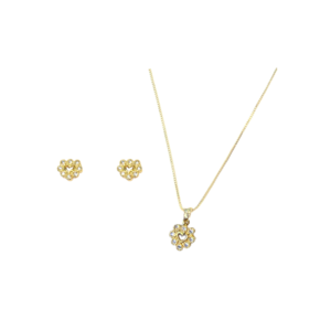 Conjunto Colar e Brinco Coração Banhado em ouro 18k - Imagem 2