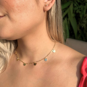 Colar chocker plaquinhas banhado em ouro 18k - Imagem 1