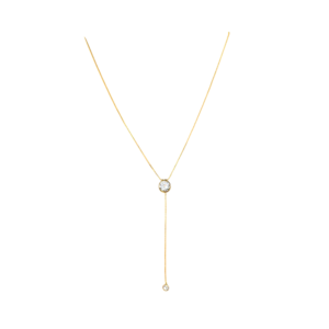Colar gravatinha com ponto de luz banhado em ouro 18k - Imagem 1