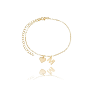 Pulseira letra inicial banhado em ouro 18k - Imagem 1