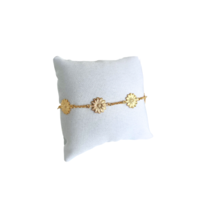 Pulseira margarida banhado em ouro 18k - Imagem 3