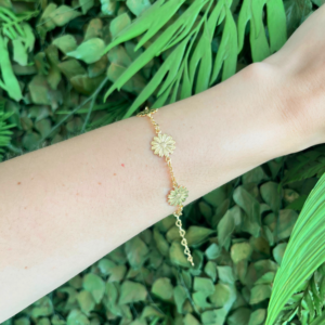 Pulseira margarida banhado em ouro 18k - Imagem 2