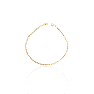Pulseira bolinha achatada banhado em ouro 18k - Imagem 1