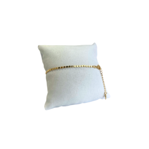 Pulseira bolinha achatada banhado em ouro 18k - Imagem 2