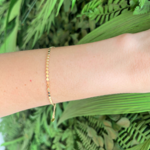 Pulseira bolinha achatada banhado em ouro 18k - Imagem 4