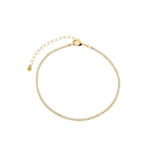 Pulseira riviera cristal banhado em ouro 18k