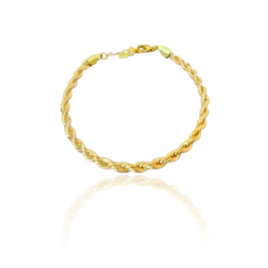 Pulseira cordão baiano 4mm banhado em ouro 18k - Imagem 1