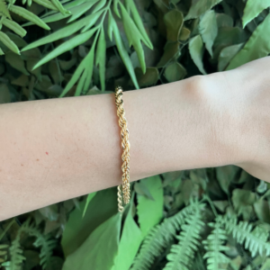 Pulseira cordão baiano 4mm banhado em ouro 18k - Imagem 2