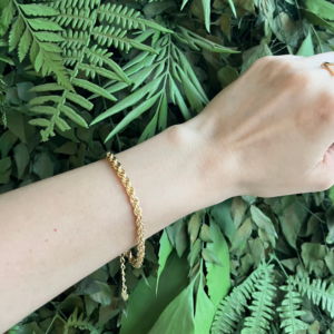 Pulseira cordão baiano 4mm banhado em ouro 18k - Imagem 3