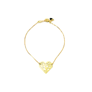 Pulseira coração diamante banhado em ouro 18k - Imagem 1