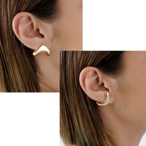 Brinco Ear Hook 2 em 1 Banhado em Ouro 18k - Imagem 4