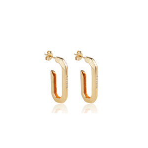 Brinco Argola Reta Banhado em Ouro 18k - Imagem 1