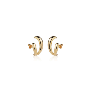 Brinco Earhook Duplo Banhado em Ouro 18k - Imagem 1
