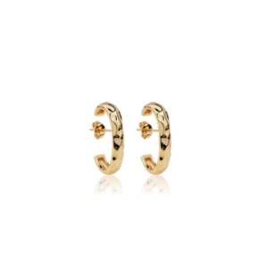 Brinco Ear Hook Orgânico Banhado em Ouro 18k - Imagem 1