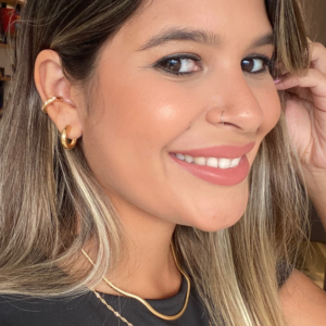 Brinco Argola Tubinho Banhado em Ouro 18k - Imagem 2