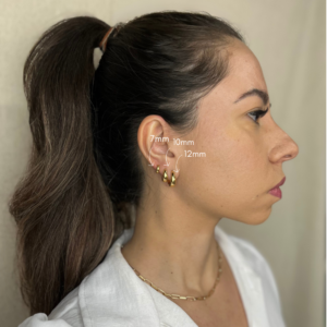 Brinco Argola Click 7mm Banhado em Ouro 18k - Imagem 1