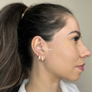 Brinco Argola Quadrada de 12mm Banhado em Ouro 18k
