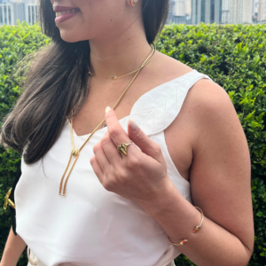 Colar Malha com Gota Banhado em Ouro 18k - Imagem 2