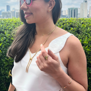 Colar Malha com Gota Banhado em Ouro 18k - Imagem 3