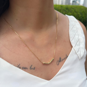 Colar Minimalista 50cm Banhado em Ouro 18k - Imagem 3
