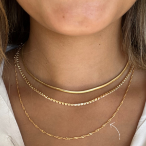 Colar Singapura 3mm Banhado em Ouro 18k - Imagem 2