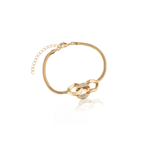 Pulseira elos cravejada banhada em ouro 18k - Imagem 1