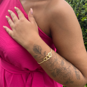 Pulseira elos cravejada banhada em ouro 18k - Imagem 2