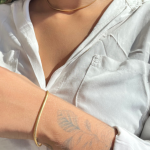 Pulseira fio alemão banhado em ouro 18k - Imagem 1