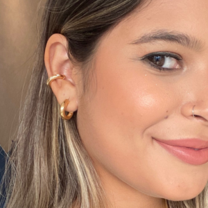 Brinco argola tubinho banhado em ouro 18k feminino da loja Padine