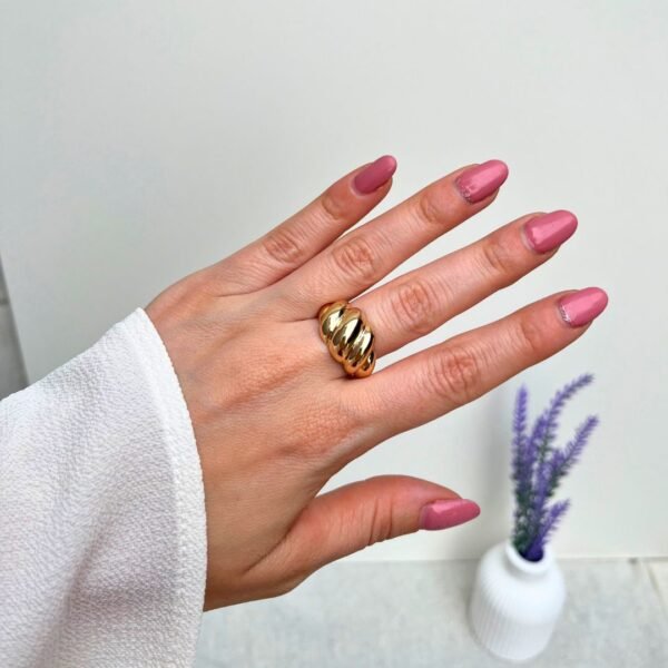 Anel Croissant Ajustável Banhado Em Ouro 18k feminino da loja Padine
